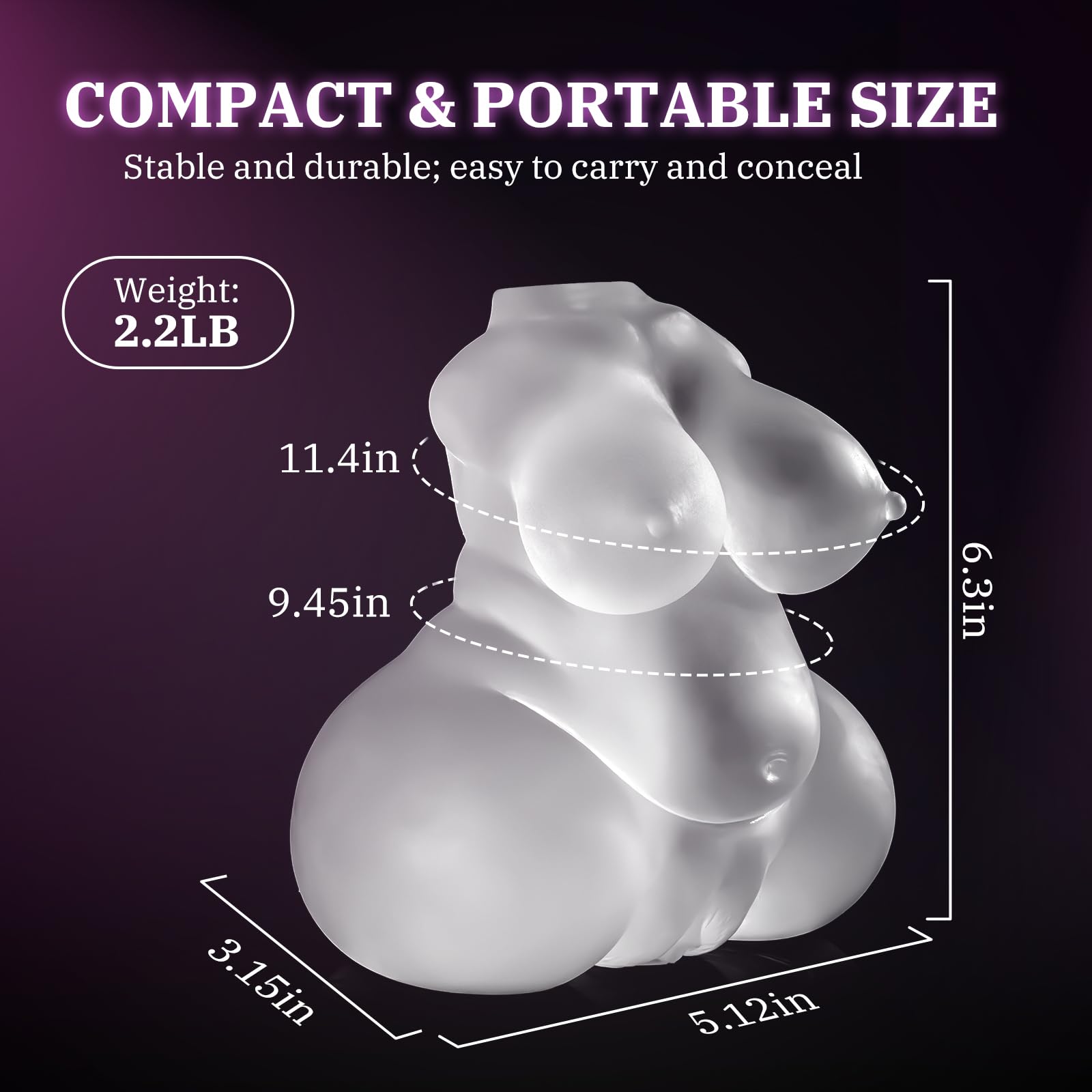 Male Sex Doll Male Masturbator, 2.2LB BBW Sex Doll Pocket Pussy Sex Toy for Men, Realistic Sex Dolls with Dual Textured Vagina Anal Channels, Clear Pocket Pussy Big Ass Adult Toys for Men Masturbation