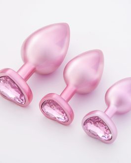 Butt Plug Anal Sex Toys – UTIMI Anal Plug with Crystal Diamond Base Adult Anal Trainer Kit Anal Bead for Women Men and Beginners Prostate Massage | 3 PCS, Pink