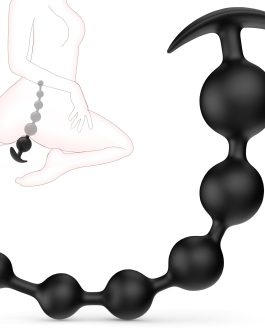 Large Anal Beads Anal Sex Toy – 6 Gradient Size for Depth Anal Training, 2″ Max Diameter & 12.8″ Long, Flexible Silicone Butt Plug & Prostate Massager Sex Toy for Men, Couples