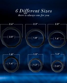 Sex Toys Penis Ring Silicone Cock Rings for Men Erection Sex, 6 Sizes Cockring Erectile Dysfunction Rings Cock Sexual Stimulation Device Couples Sex Toys Stretchy Cock and Ball Ring Anillos para Pene
