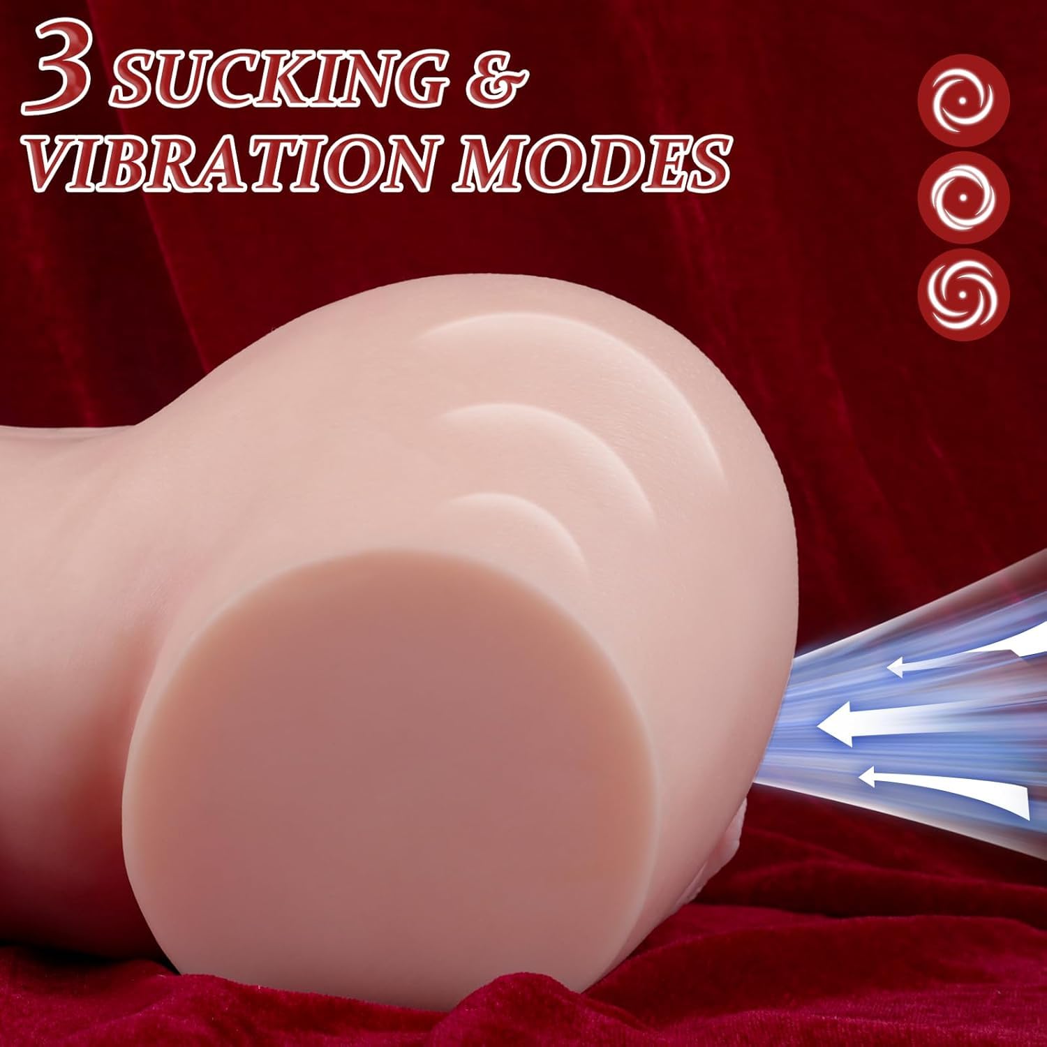3 Sucking & Vibrating Sex Doll Male Sex Toys - Pocket Pussy Automatic Male Masturbator Lifelike Stroker Ass with Vagina Anal Sex Channel, Mens Adult Sex Toys Handsfree Masturbator for Men, 8 LB