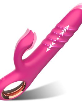Thrusting Vibrator Sex Toys – G Spot Dildo Vibrators with 10 Powerful Vibration 10 Thrust Modes, Rabbit Dildos Silicone Waterproof Clitoral Stimulator, Adult Sex Toy for Women