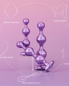 YOOMAI 3 Pcs Metal Anal Butt Plugs Adult Sex Toys,Alloy Butt Beads with Heart Shaped Base, Jewelry Design Anal Beads for Men Women and Couples,Male Prostate Massager Anal Training Set for Beginners