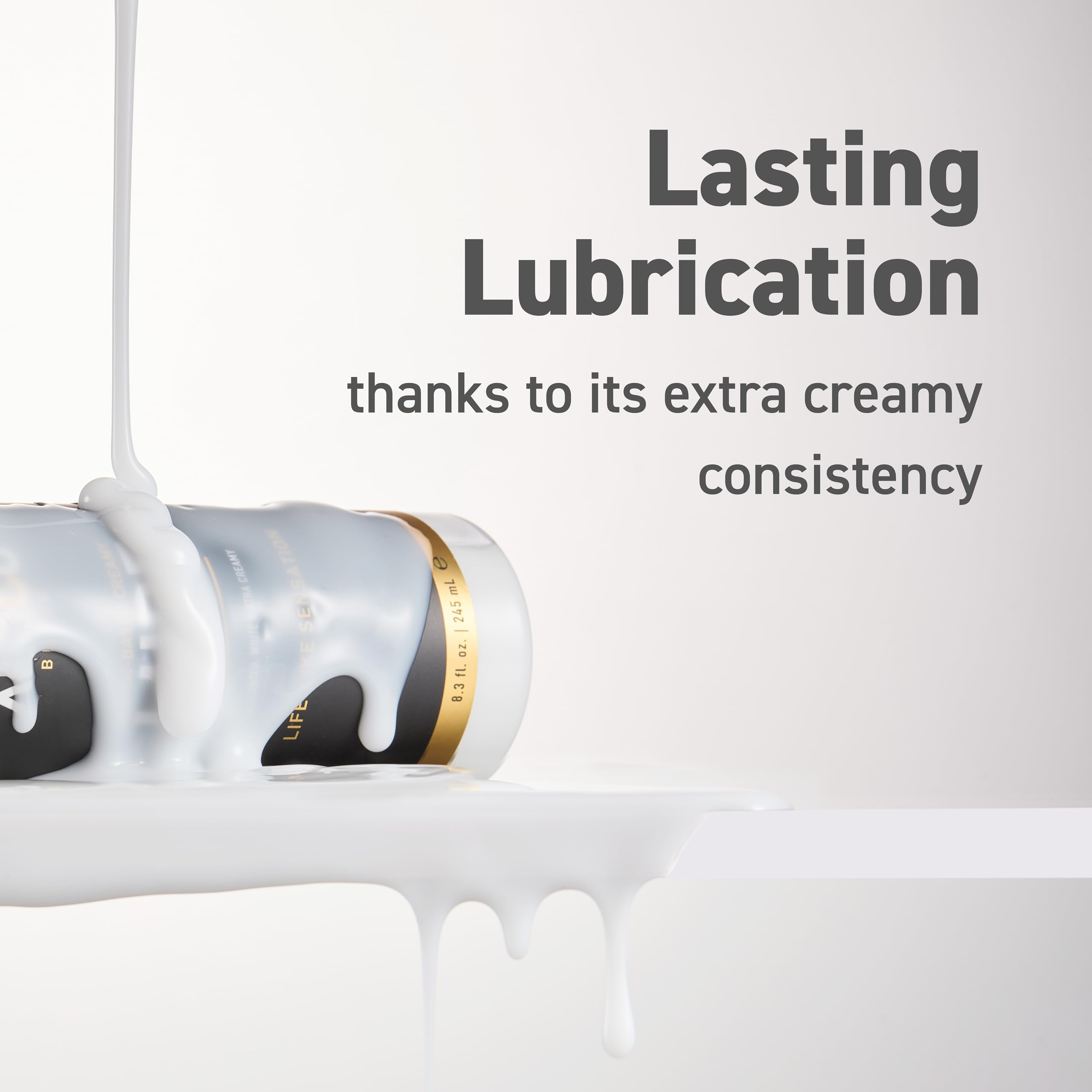 XESSO Cum Lube, White Creamy Water-Based Lubricant 4 fl oz, Unscented Hypoallergenic Thick Gel for Women, Men & Couples. Made in US & Discreet Package. Package May Vary