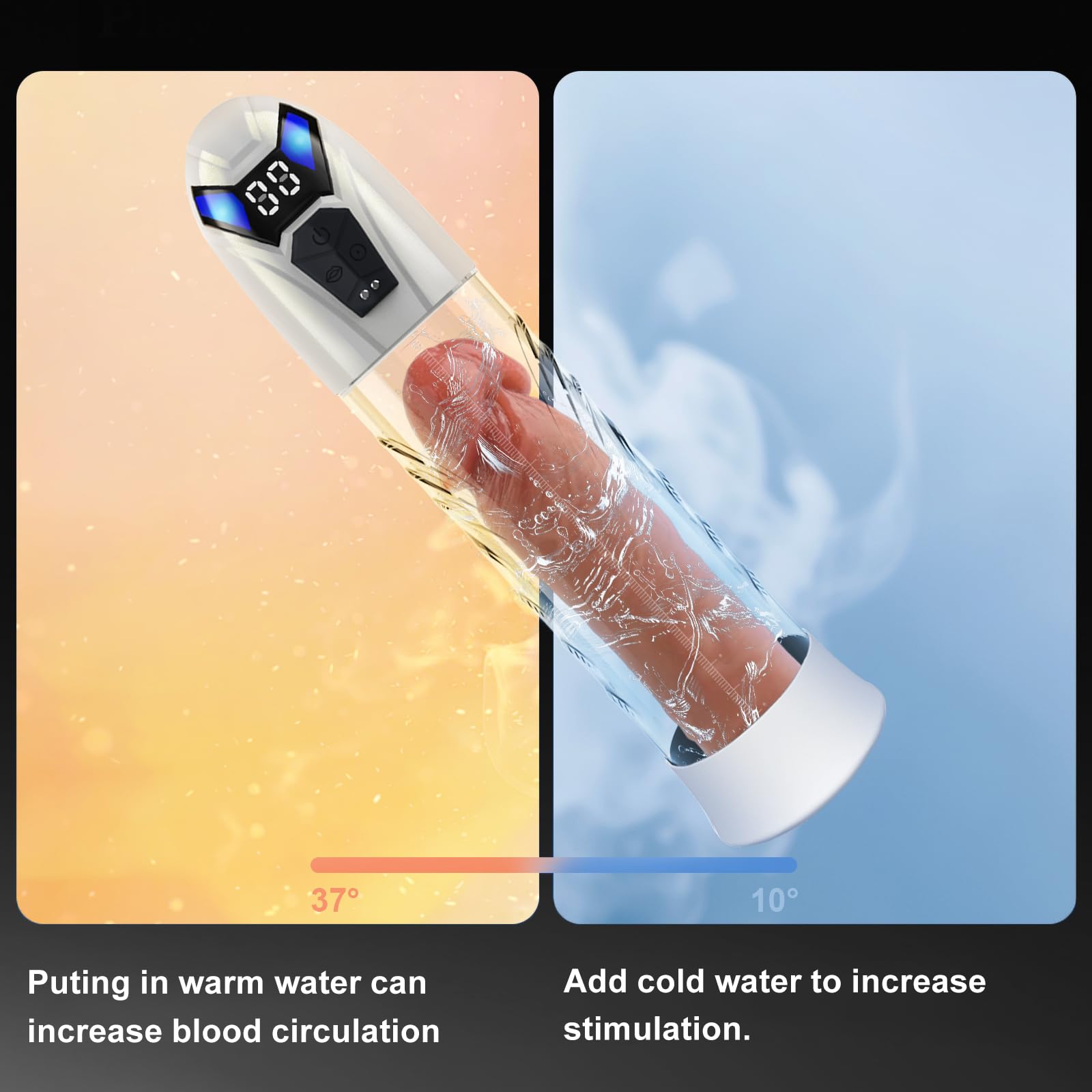 Male Penis Pump Adult Sex Toys for Men Automatic Enlargers & Extend Pump for Men with 10 Erection Training Modes Male Masturbator Electirc Penis Pump Entender Pumps & Enlargers (White)