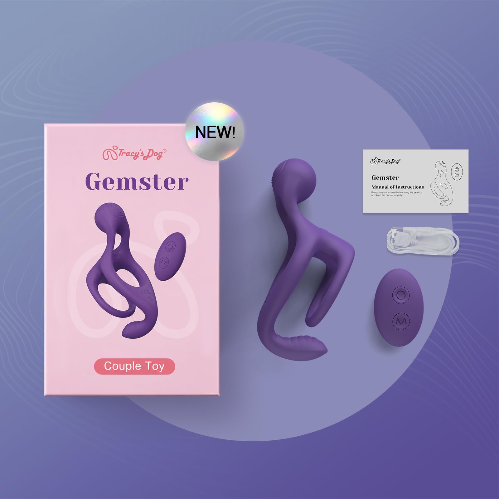 Tracy’s Dog Vibrating Cock Ring for Men – Couples Vibrator for Clitoral, Penis & Testicle Stimulation, Remote Control Adult Sex Toys for Partner Play, Waterproof Male Sex Toy with 10 Vibration Modes