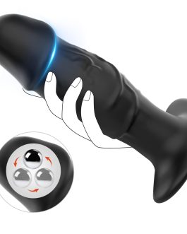 Realistic Dildo Anal Plug Anal and Vagina Plug with Galleon Anchor Base Design, Internal Rolling Beads,Anal Toys Made with Silicone – Prostate Sex Toy for Women Men Masturbation