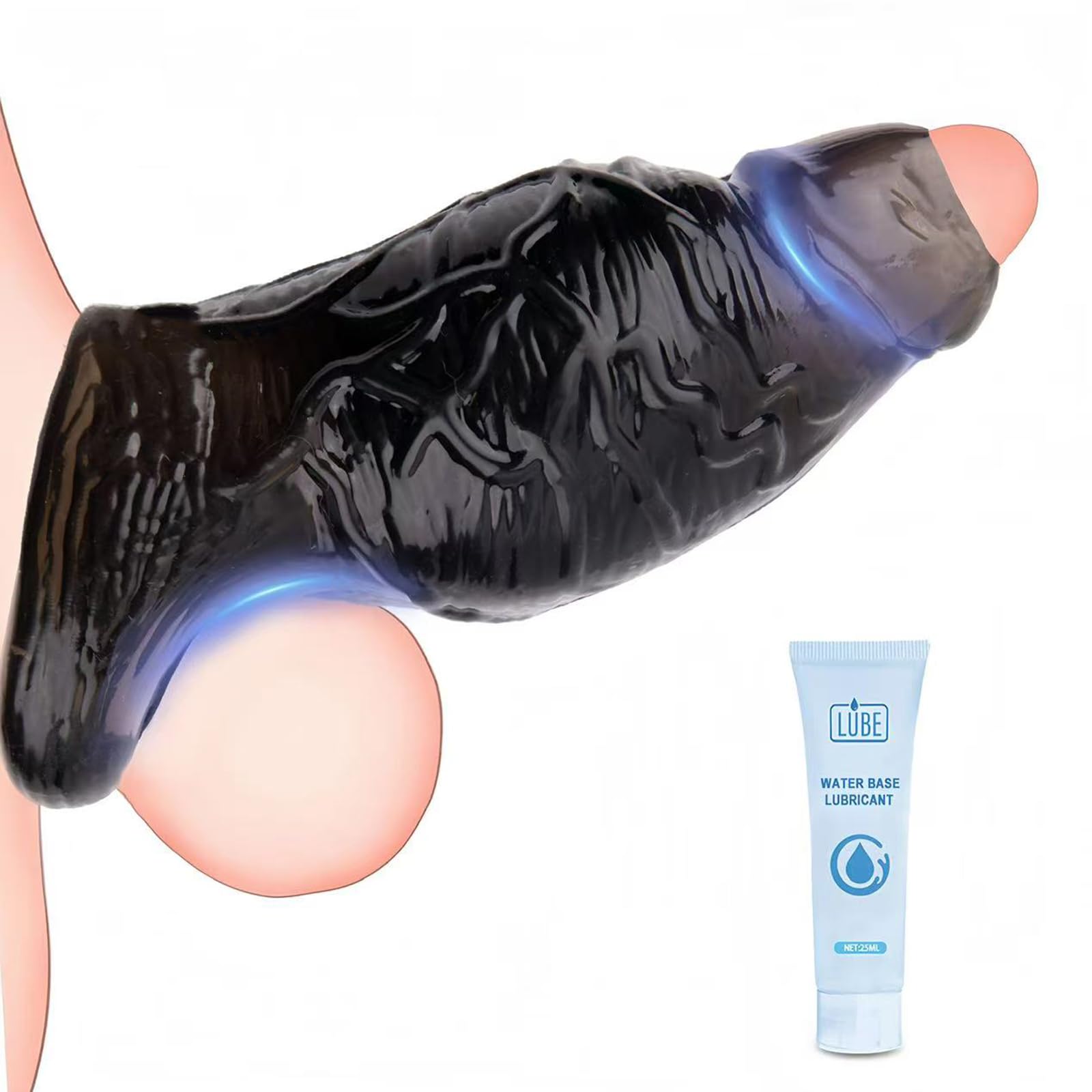 5.7" Cock Sleeve Penis Extender Enlarger Male Sex Toy, Realistic Thicker Penis Sleeve Cock Ring Pennis Extender, Reusable Penis Ring Sheath Girth Enhancer Sleeve Adult Sex Toys for Men Couple Pleasure