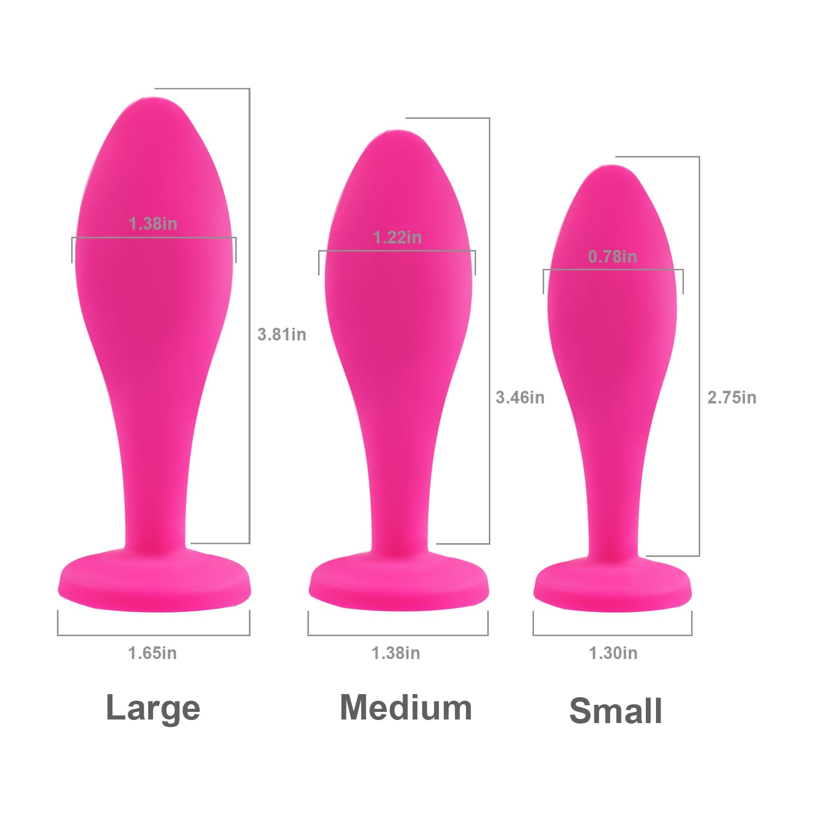 Anal Plug Anal Sex Toys,3pcs Butt Plug Jeweled Anal Plugs Silicone Anal Toys Anal Training Kit Adult Sex Toys Games Butt Plug,Personal Sex Toy for Adult Women,Men and Couples (Pink)