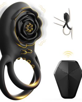 Vibrating Cock Ring Adult Sex Toys for Men, Silicone Penis Ring with Rose Clitoral Vibrator Couples Sex Toys, 8 Vibrations Adult Male Sex Toy Remote Control Vibrators for Men Female Couple Pleasure