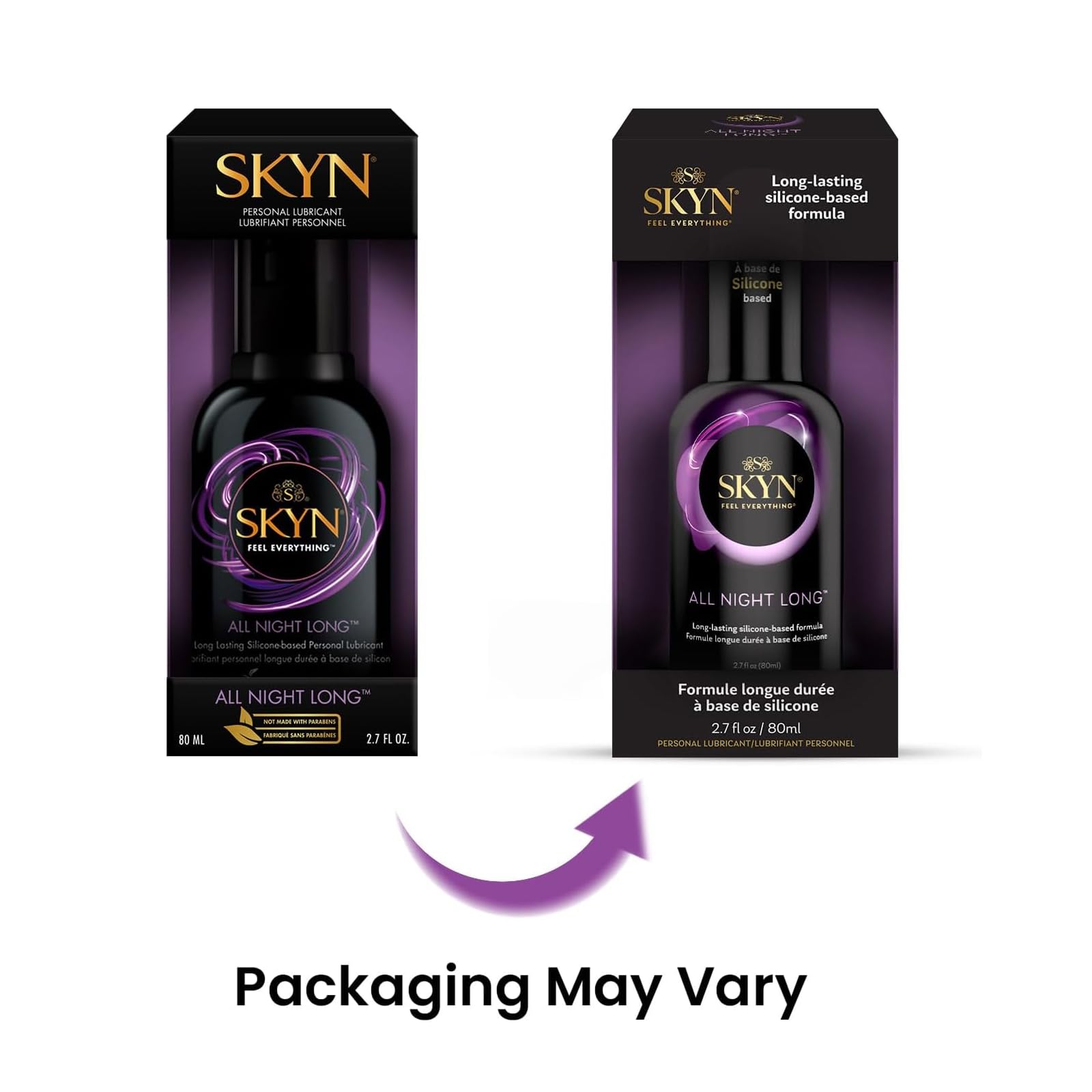 SKYN All Night Long Silicone-Based, Long Lasting Lube (2.7 oz) for Men, Women and Couples, Safe with Latex and Non-Latex Condoms