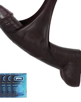 Huge Dildo,10.5 Inch Realistic Movable Foreskin Black Dildos,Long Thick Penis Dildo Adult Sex Toys for Women,Double Liquid Silicone Big Black Cock,Strong Suction Cup Anal Dildos for Hands-Free Play