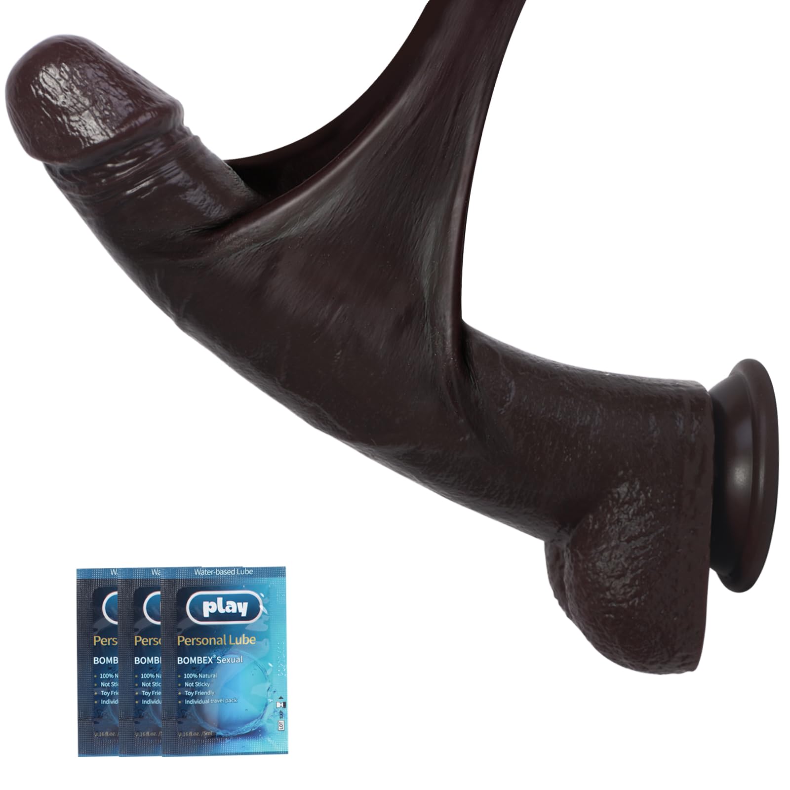 Huge Dildo,10.5 Inch Realistic Movable Foreskin Black Dildos,Long Thick Penis Dildo Adult Sex Toys for Women,Double Liquid Silicone Big Black Cock,Strong Suction Cup Anal Dildos for Hands-Free Play