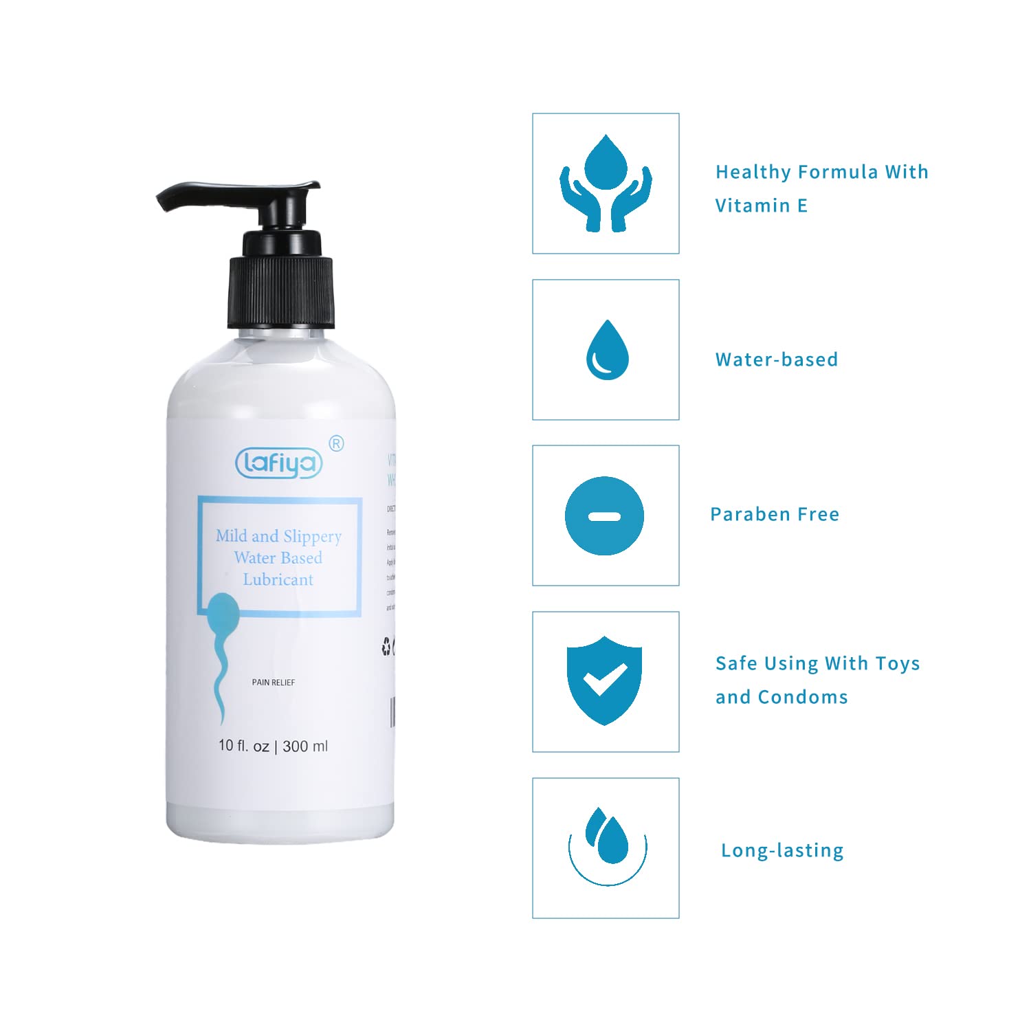 Water Based Lubricant, Vitamin E Creamy White Lube for Vaginal and Anal Sex, Long Lasting Non Sticky Slippery Personal Lubricant Moisturizer for Women Men Massage 10 oz
