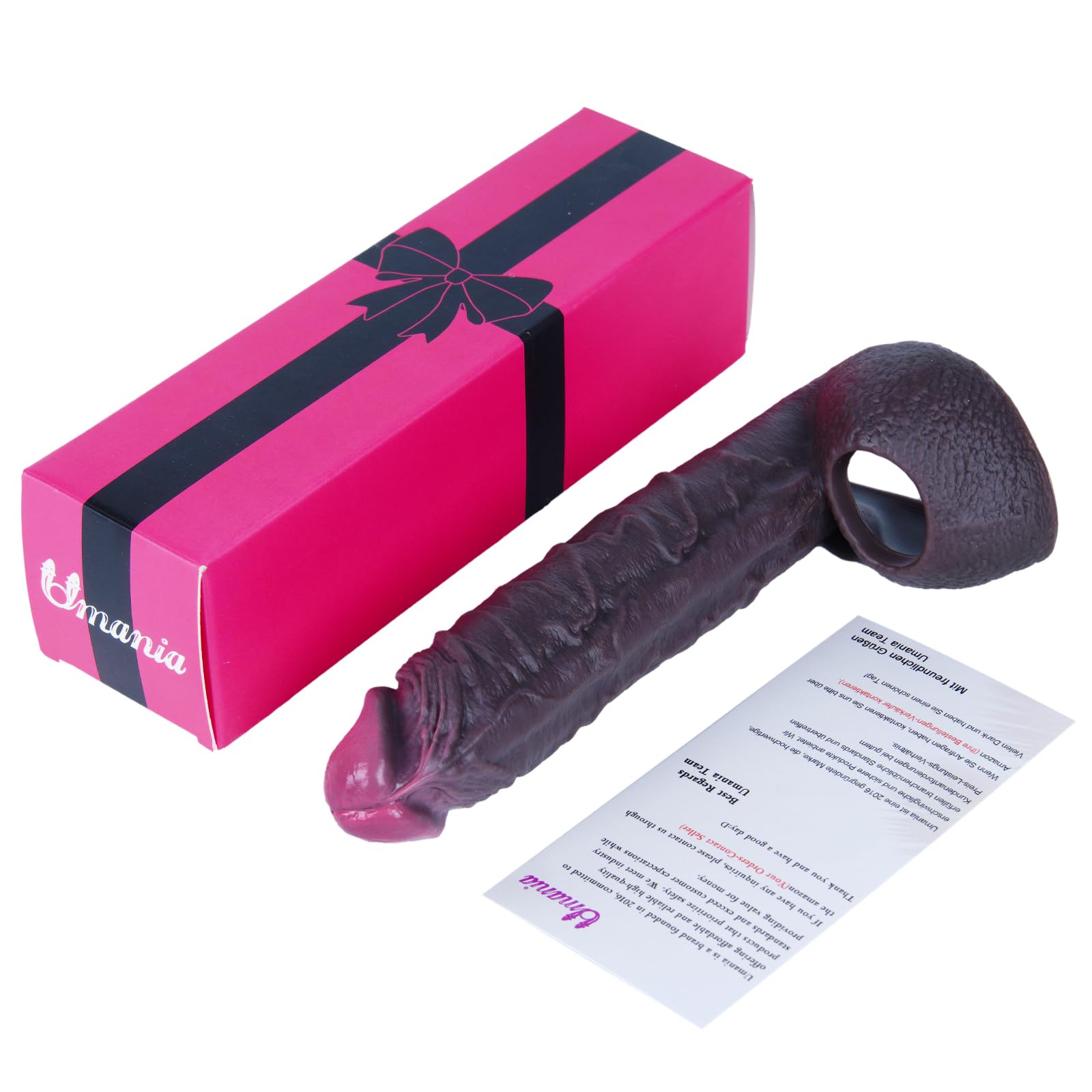 Realistic Penis Enlarger for Men, Reusable 7.5-Inch Silicone Penis Sleeve with Thickened Cock Ring Extender, Delay Ejaculation, Enhance Erection Dildo, Male Couples Adult Toy Umania