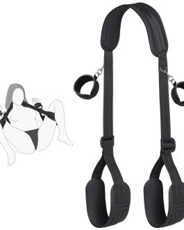 Sex Bondage BDSM Kit, Bed Restraints Set with Handcuffs Neck to Thigh/Ankle, Adjustable Leg Straps&Handcuffs for SM Adult Couples Game Play, Sex Toy for Women Beginner Leg Straps Tie Set Rope