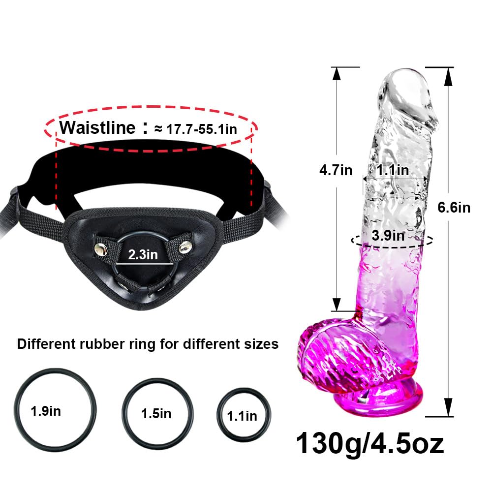Beginner-Friendly Harness & Strap-On Set: Wearable Sex Strap-on with 6.6 Inches Small Dildo - Ideal for Female Masturbation and Lesbian Play with Cute and Realistic Dildos