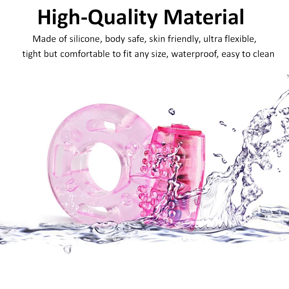 2 PCS Vibrating Penis Ring Cock Ring Vibrator Clitoral Stimulator Penis Erect Erection Enhance Sex Product Adult Erotic Sex Toys for Men Delay Ejaculation