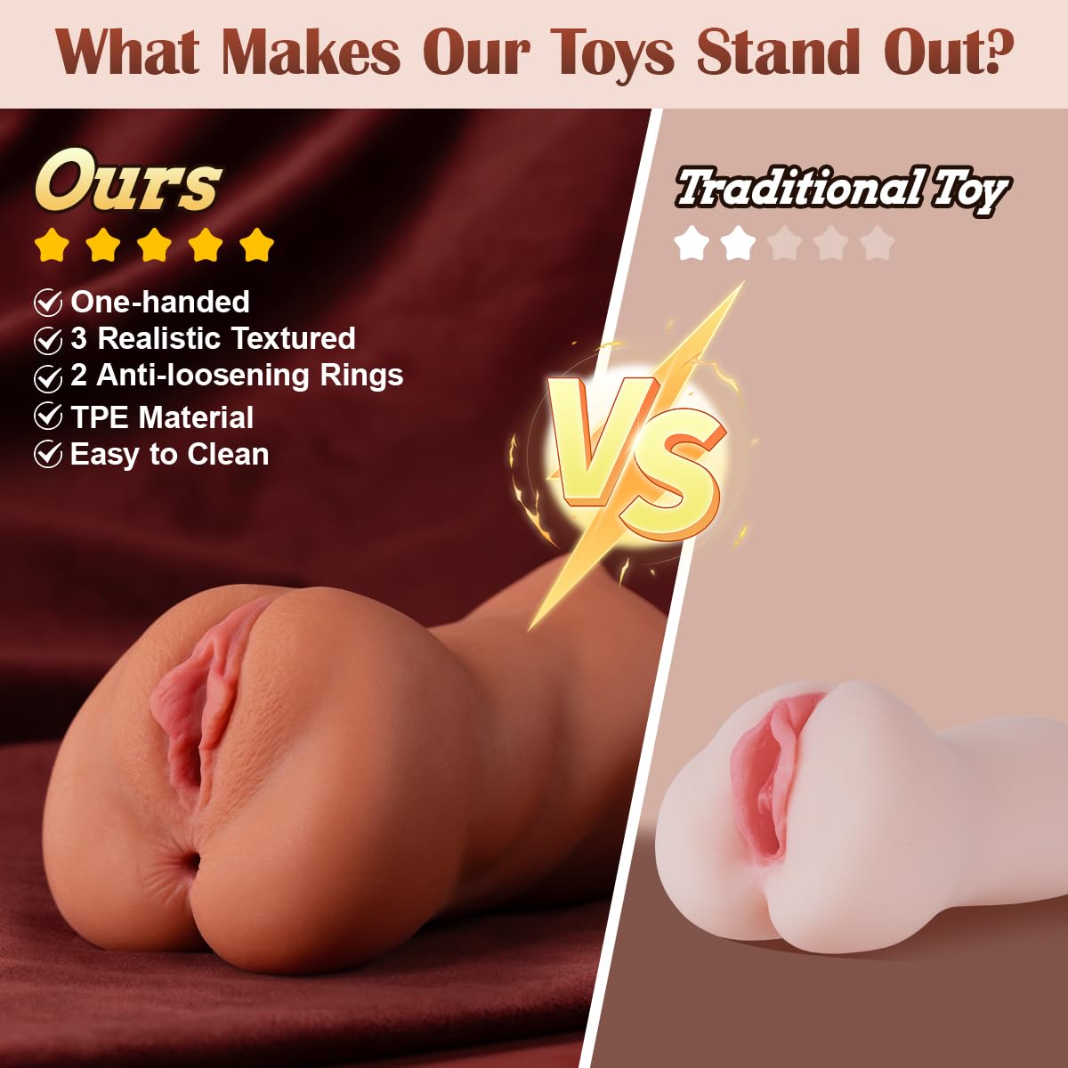 ZEMALIA 3 in 1 Pocket Pussy Sex Toys for Men, 3D Textured Adult Male Masturbator with Sexy Mouth Realistic Vagina Tight Anus, Mens Stroker Sex Doll for Man Masturbation