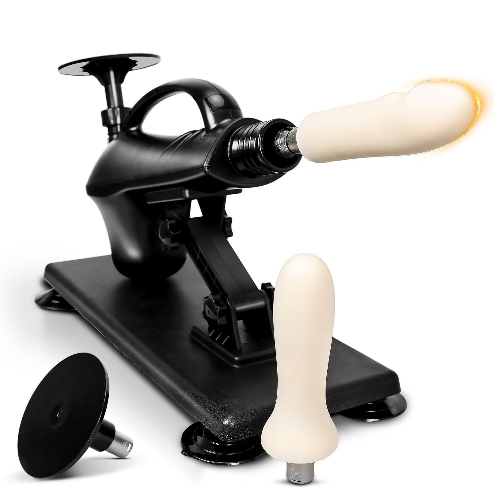 Amausen Sex Machine Thrusting Dildo Machine, 2 Pcs Small Size Smooth White Dildos, Sex Toys Suitable for Men, Women and Couples, Adult Toys with 3XLR Connector, Anal Toys
