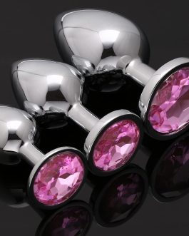 Akstore 3 Pcs Luxury Jewelry Design Fetish Anal Butt Plug(Pink)