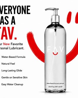 FAV Water Based Luxury Personal Lubricant, Natural Feeling Lube for Women Men and Couples, Toy Friendly, Condom Safe, 33.5 Fl Oz