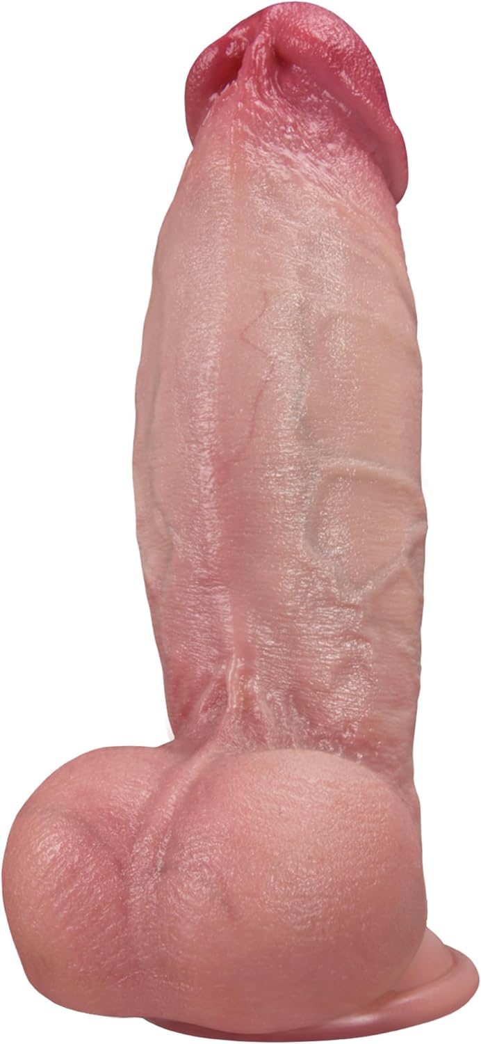 7 Inch Girth Huge Thick Dildo, Dual Density Silicone Dildos with Strong Suction Cup, G-spot Realistic Dildo Anal Sex Toys for Men and Women