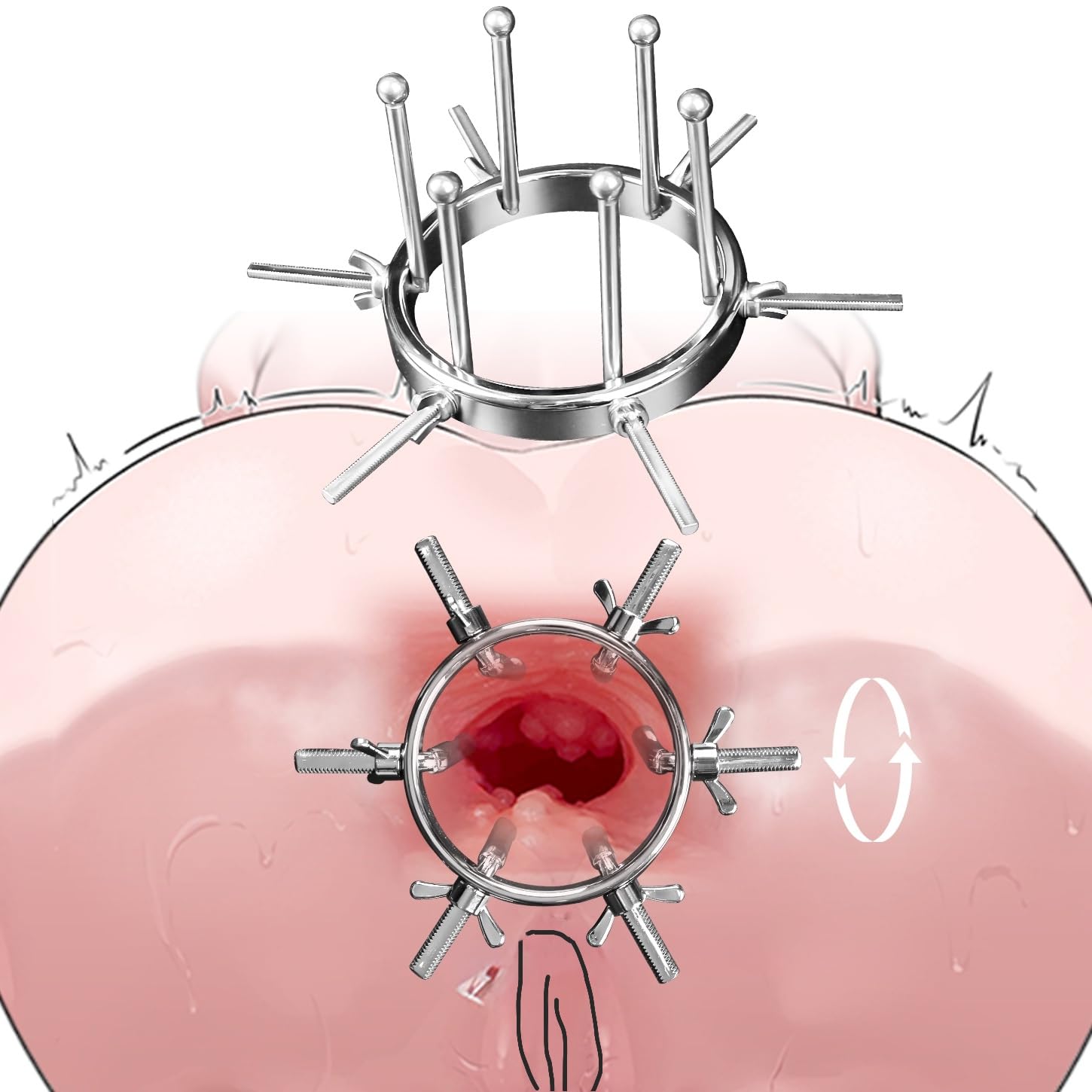 Adjustable Anal Plug Expander Hollow Tunnel Butt Plug Vaginal Anal Stretcher Stainless Steel Anal Sex Toys for Men Women