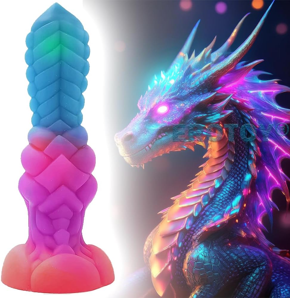7.2" Fantasy Monster Dildo with Knot U & G-spot Dragon Dildo with Suction Cup, Long Anal Plug Adult Sex Toys & Games for Women Men Couples (DrakoPod)