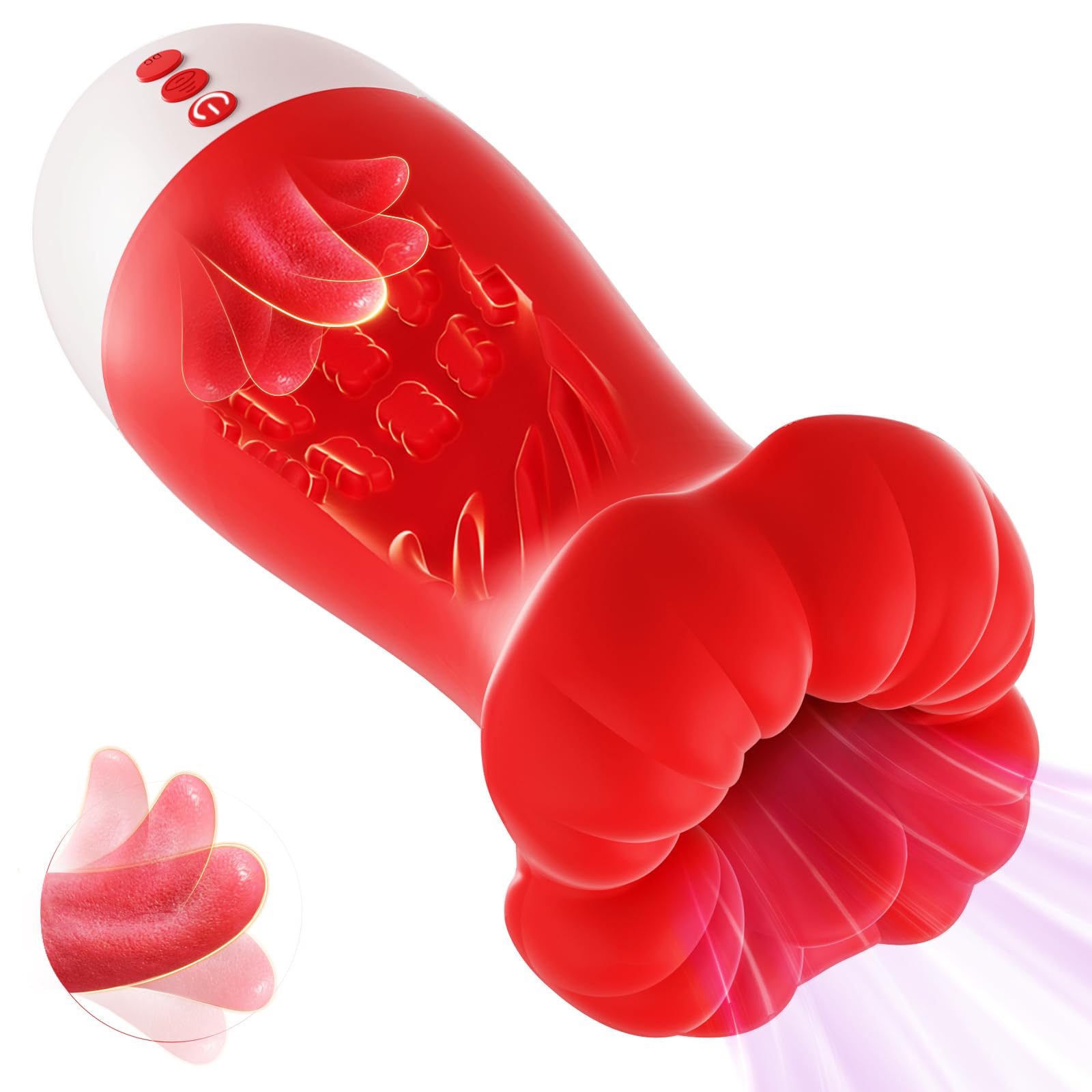 Male Sex Toys for Men Pocket Pussy - baiwatt Squeezable Sleeve Penis Pump Male Maturbator with 3 Natural Blowjob Sucking & 10 Licking Vibrating for Mens Vibrator Stroker, Adult Sex Toys & Games Toy