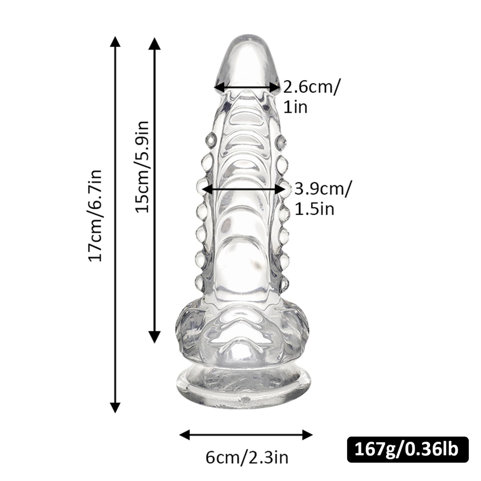 Wdrssfys Dragon Dildo,6.7 Inch Clear Dildo with Suction Cup for Hand-Free Play,Fantasy Dildo Adult Toys for Beginner Women and Couple