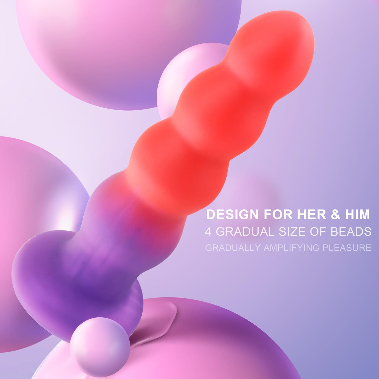 6.3'' Silicone Anal Butt Plug,Soft Anal Beads Anal Trainer Dildo,Anus Dilator Masturbator Adult Sex Toys with Strong Suction Cup for Hands-Free Play,Female G-spot Stimulator & Male Prostate Massager