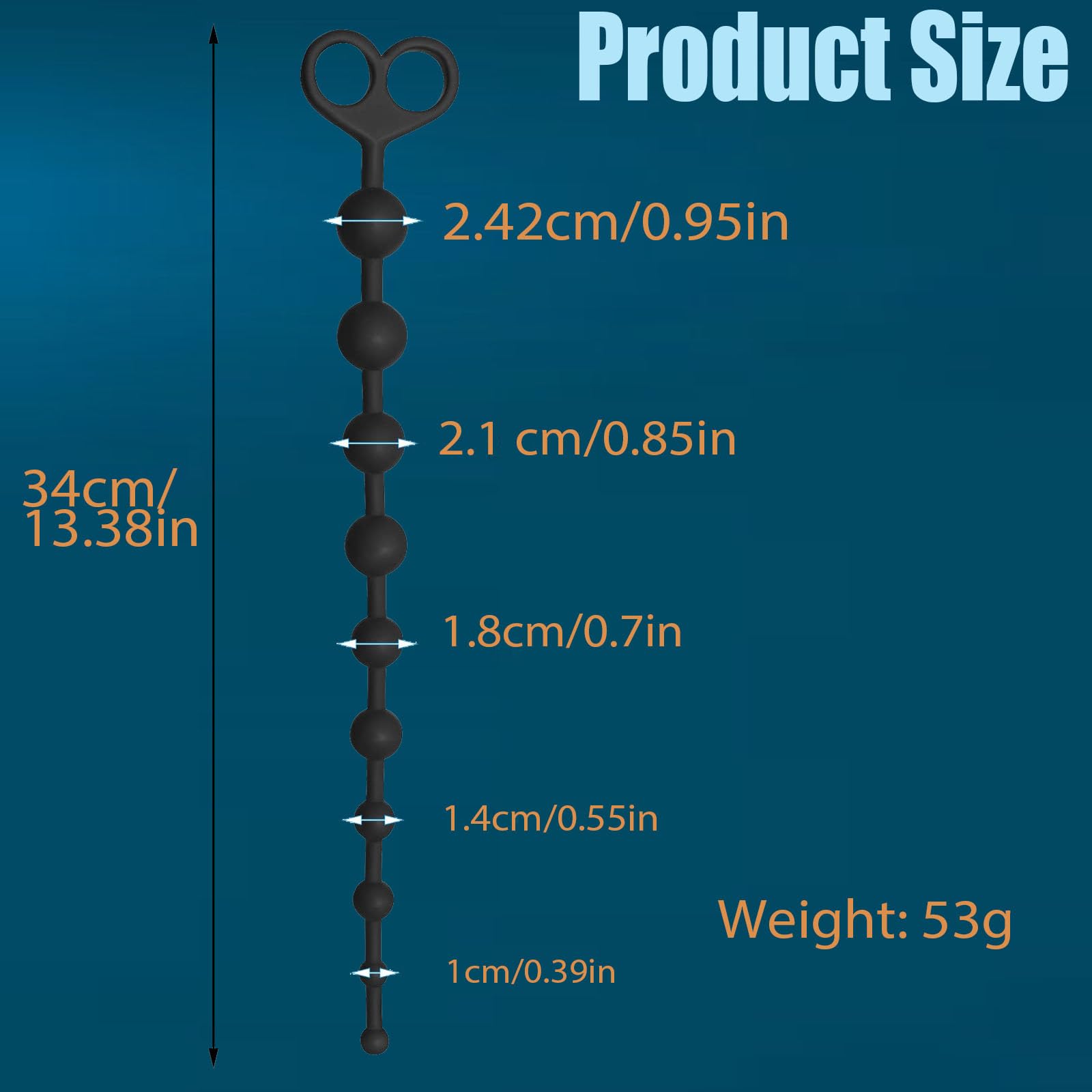 Silicone Anal Beads Butt Plug Sex Toys, 10 Graduated Pleasure Beads Anal Plug Prostate Massager with Finger Loop, Beginners Flexible Adult Anal Toys for Couples Smooth Sensual Anal Play for Men Women