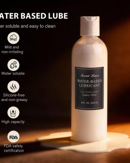 Secret Lover Water-Based Cum Lube Synthetic Semen, Smooth Long-Lasting Thick Creamy Personal Lubricant for Women Men, Natural Ingredients Anal Comfort Lubricants for Privacy, 8 Fl Oz