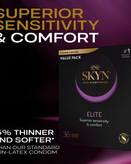 SKYN Elite – 36 Count – Ultra-Thin, Lubricated Latex-Free Condoms