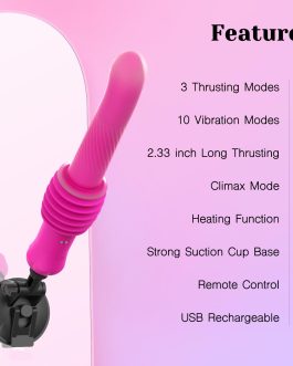 Tracy’s Dog Thrusting Dildo Sex Machine for Women, 2.36-Inch Deep Thrusts Vibrator Sex Toy with 3 Speeds & 10 Vibration Modes, Remote Control Adult Toy, Dual-Layer Silicone, Heating Function（Lento）