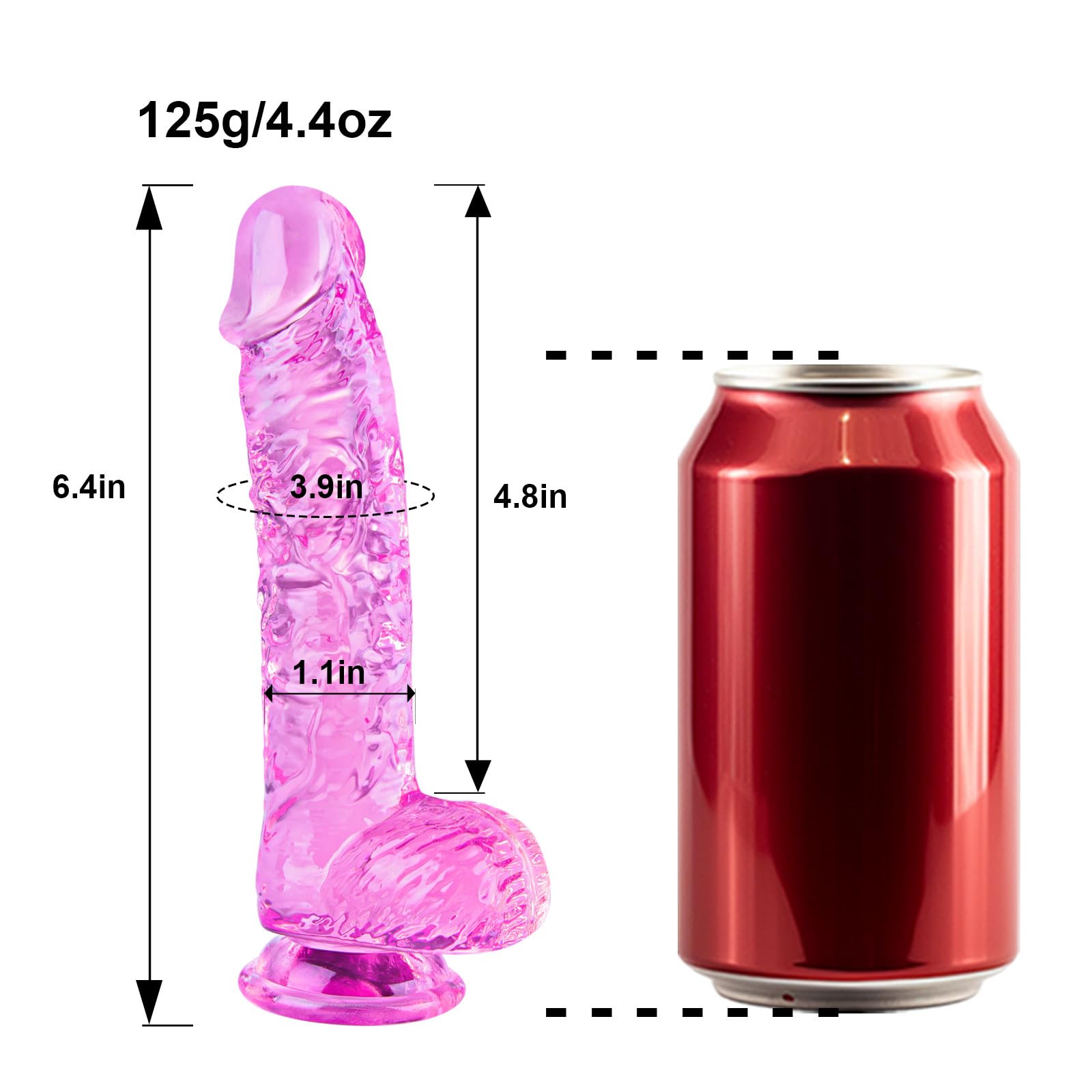 6.4-inch Pink Dildo, Cute Small Anal Dildo, Realistic Slim Penis, with Strong Suction Cup and Balls, G-Spot and Anal Stimulation, Suitable for Beginner Women/Men