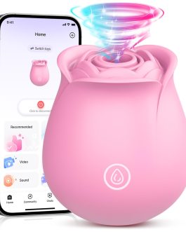 Gasevimo Rose Sex Toy Vibrator for Women, APP Control Rose Adult Toys with 9 Sucking & Vibrating Modes, Waterproof Sex Toys Sucker, Clit Nipple Stimulator for Couples & Solo Nipple Clamps