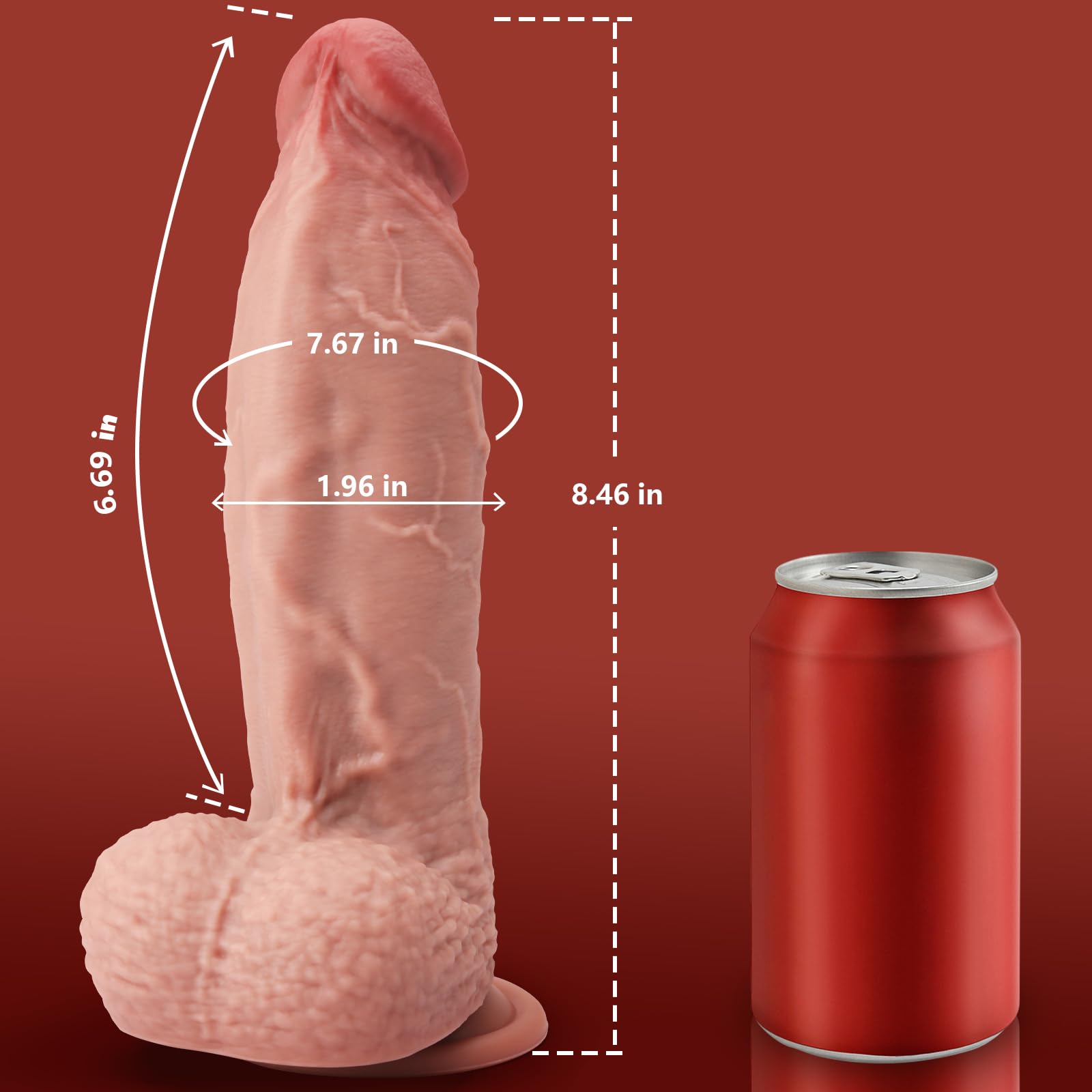 Realistic Dildo 8.46'' Huge Thick Dildo Lifelike Silicone Safety Soft Dildo