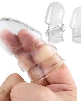 2 Pcs Reusable Penis Extender Sleeve Enlarge,Soft Stretch Cock Girth Enhancer Sleeve Enlargement,Delayed Ejaculation G Spot Stimulation Glans Condom,Male Adult Sex Toys for Men Couples
