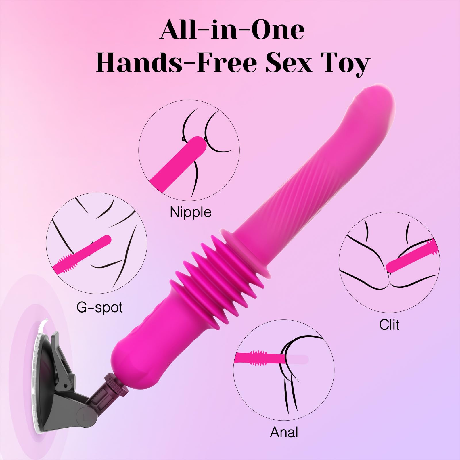 Tracy’s Dog Thrusting Dildo Sex Machine for Women, 2.36-Inch Deep Thrusts Vibrator Sex Toy with 3 Speeds & 10 Vibration Modes, Remote Control Adult Toy, Dual-Layer Silicone, Heating Function(Lento)