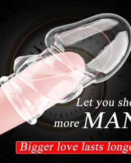 2 Pcs Reusable Penis Extender Sleeve Enlarge,Soft Stretch Cock Girth Enhancer Sleeve Enlargement,Delayed Ejaculation G Spot Stimulation Glans Condom,Male Adult Sex Toys for Men Couples