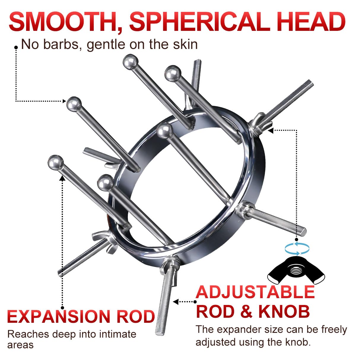 Adjustable Anal Plug Expander Hollow Tunnel Butt Plug Vaginal Anal Stretcher Stainless Steel Anal Sex Toys for Men Women