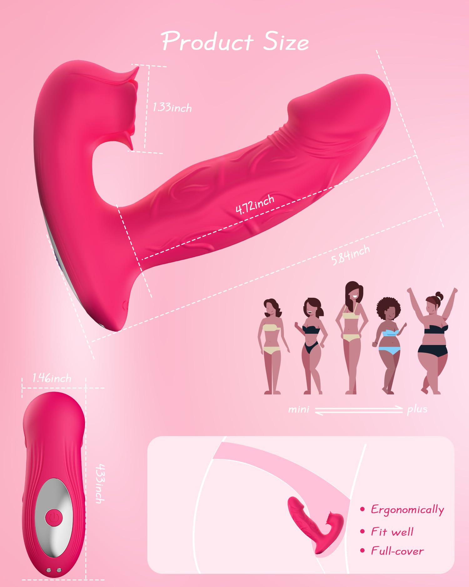 Rose Vibrator Toy for Woman,Sucking Dildo Stimulator with 9 Sucker Vibrators Modes,Remote Control G Spot Nipple Stimulation Sex Toys,Anal Plug for Adult Sex Toy for Woman Female Couples (Rose Red)
