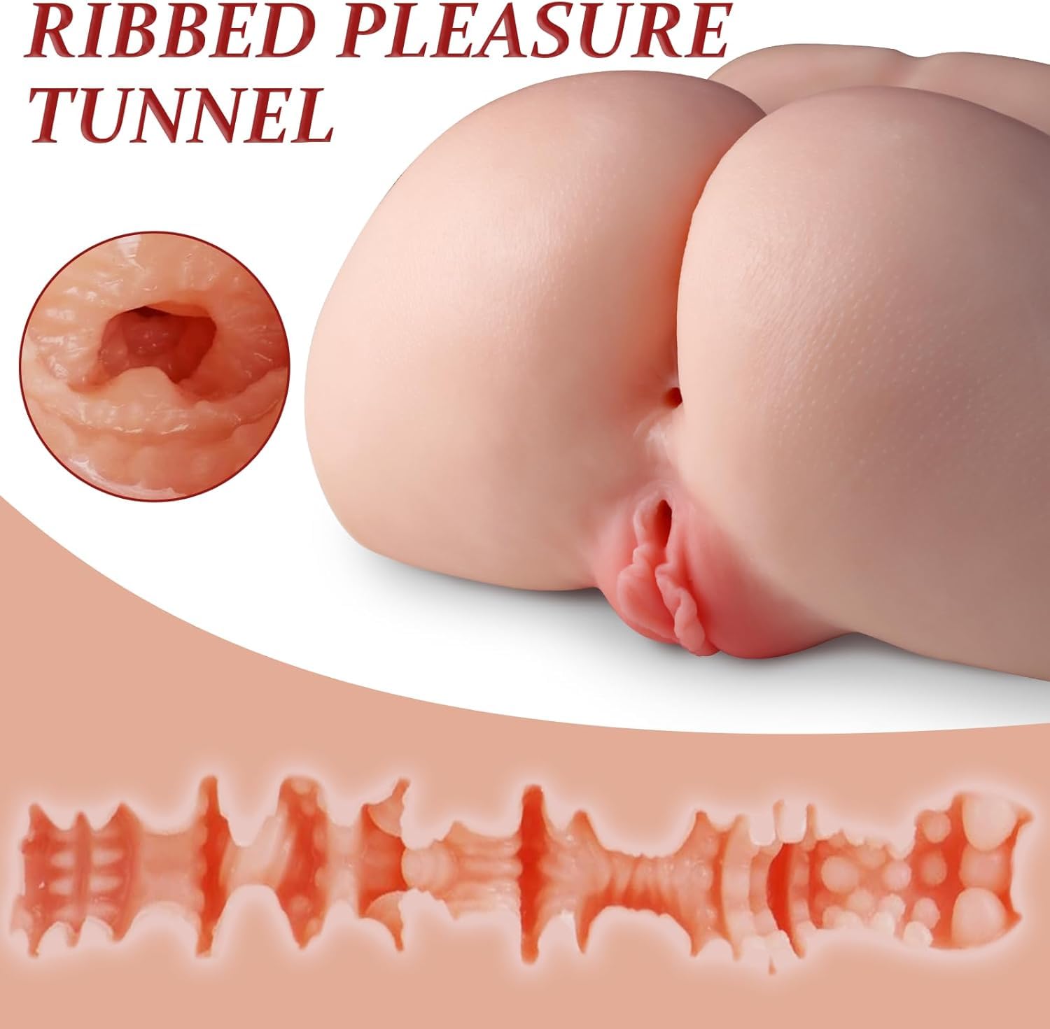 3 Sucking & Vibrating Sex Doll Male Sex Toys - Pocket Pussy Automatic Male Masturbator Lifelike Stroker Ass with Vagina Anal Sex Channel, Mens Adult Sex Toys Handsfree Masturbator for Men, 8 LB