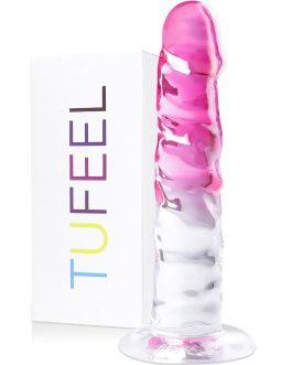 Sex Toy Realistic Pink Dildo for Women – TUFEEL G Spot Adult Toys, Gradient Clear Penis with Strong Suction Cup, Soft Lifelike Dick for Beginner & Couples Anal Vaginal Sexy Play, Strap-on Pleasure
