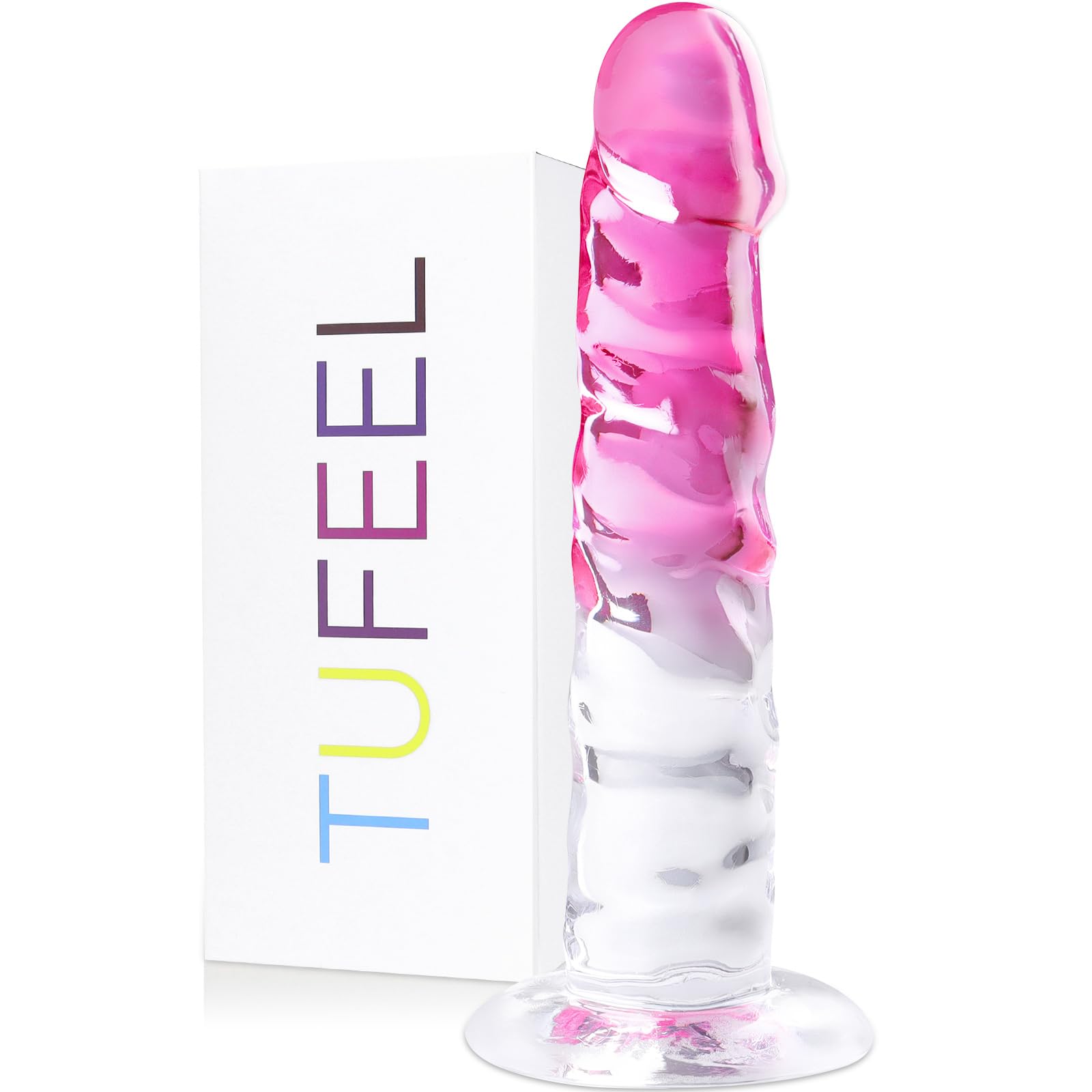 Sex Toy Realistic Pink Dildo for Women - TUFEEL G Spot Adult Toys, Gradient Clear Penis with Strong Suction Cup, Soft Lifelike Dick for Beginner & Couples Anal Vaginal Sexy Play, Strap-on Pleasure