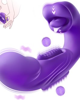 G Spot & Tongue Vibrator Rabbit Dildo Sex Toy for Women