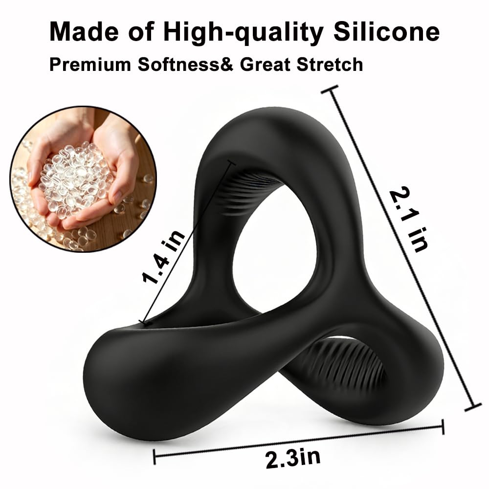 7 PCS Penis Ring Set for Men Silicone Cock Rings & Penis Sleeve for Erection Enhancing Soft Stretchy Male Sex Toys, Adult Toys for Couples Pleasure (Black&Blue)