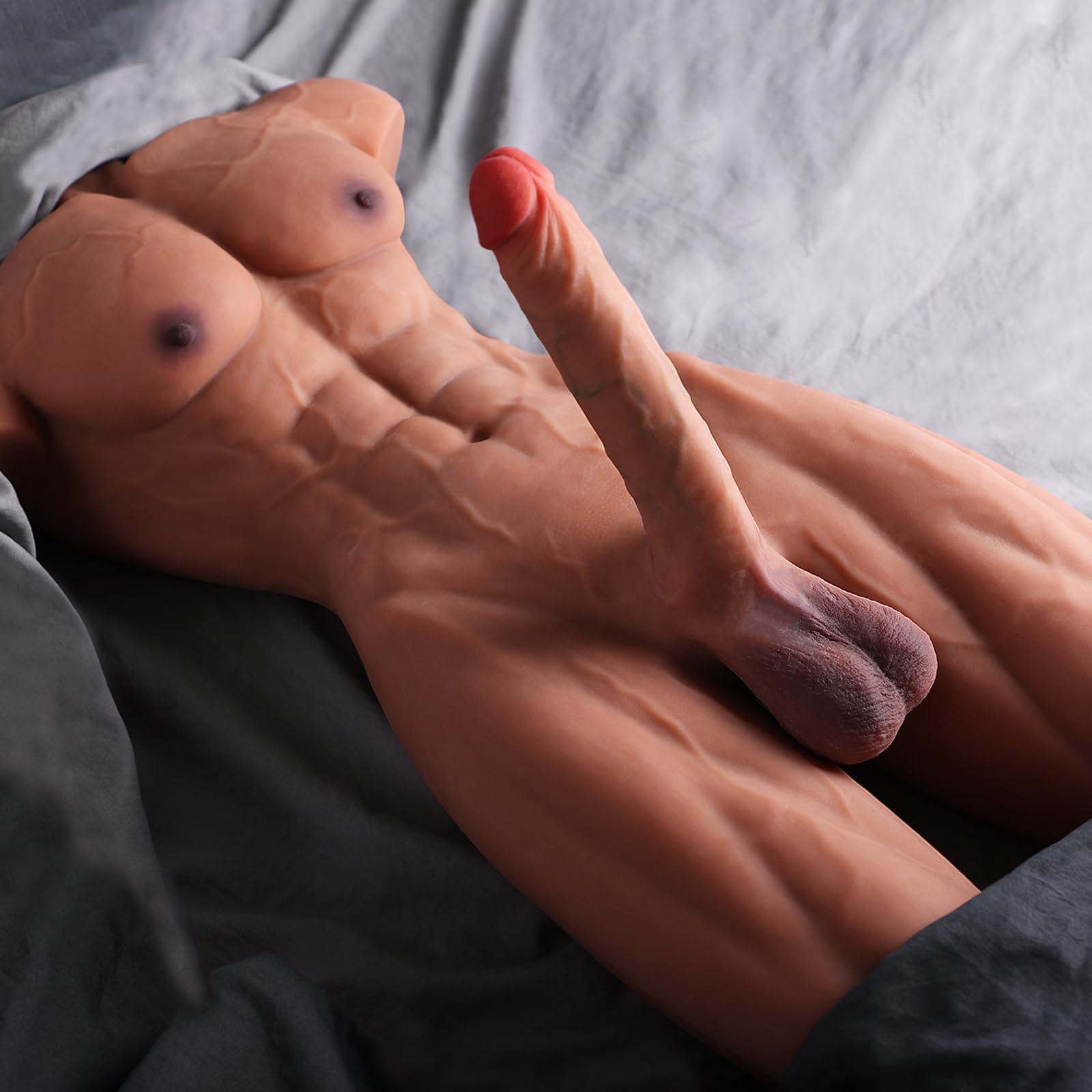 35LB Male Sex Doll with Big Penis for Women, Huge Dildo Torso Sex Doll with Realistic Anal Hole for Gay Men, Adult Sex Toy Half Body with Muscle Abs and Legs for Female